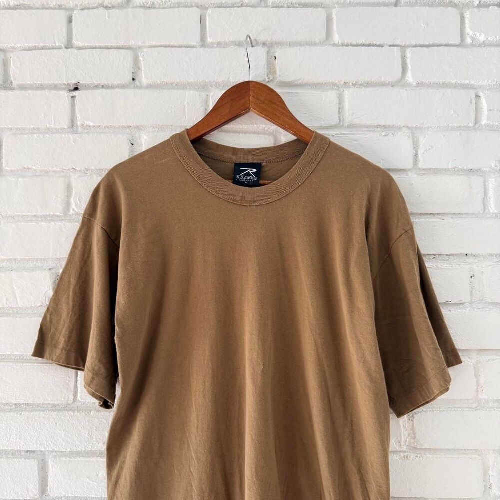Vintage 90s Rothco Made in USA Brown Blank Tee (Size Medium)